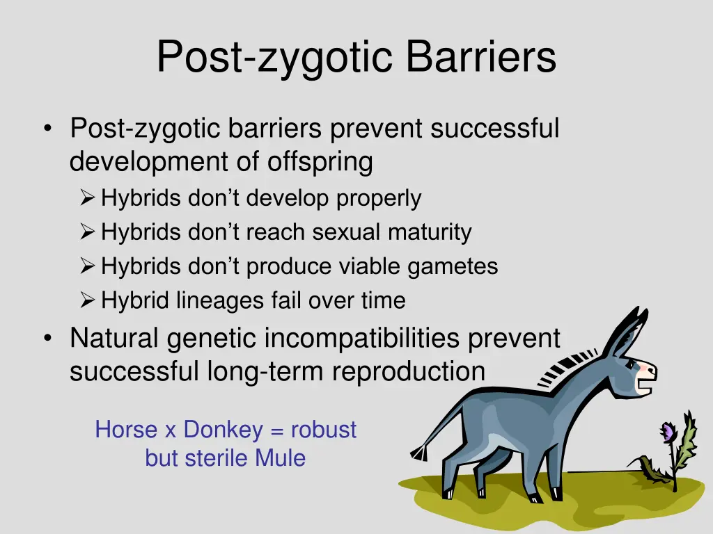 post zygotic barriers