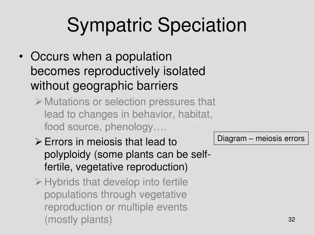 sympatric speciation 1