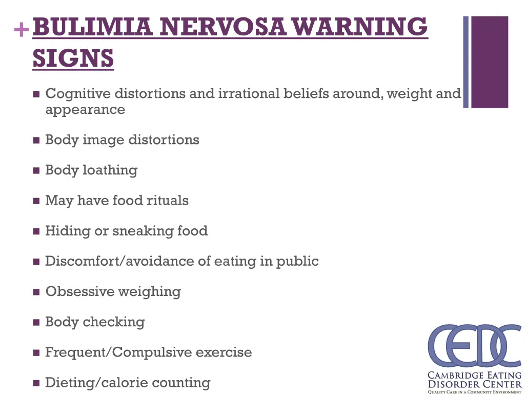 bulimia nervosa warning signs