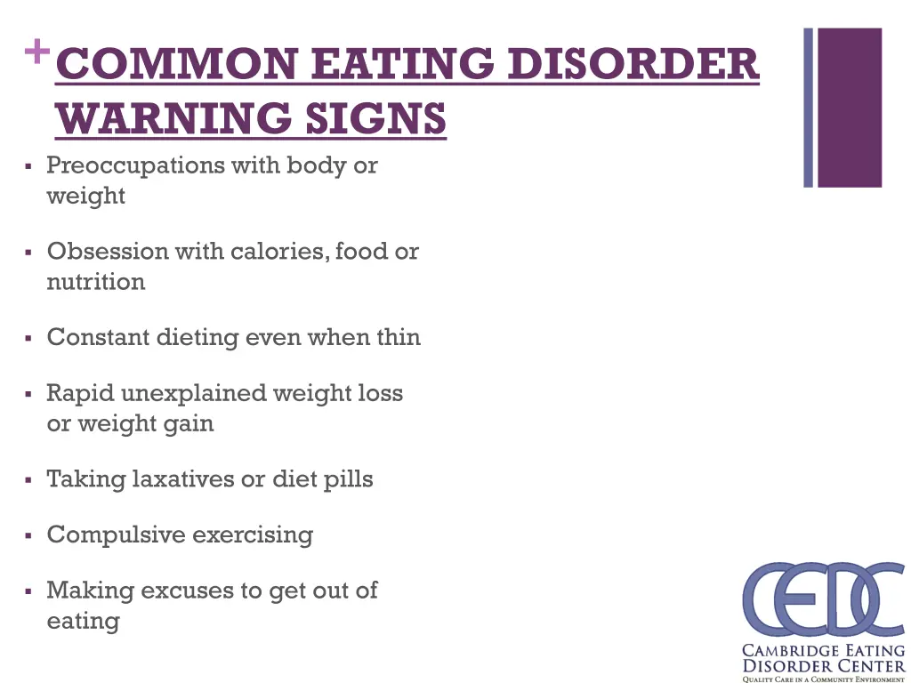 common eating disorder warning signs