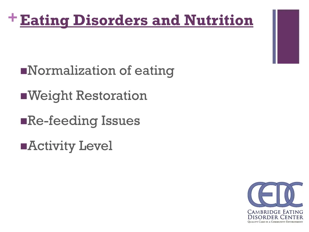 eating disorders and nutrition