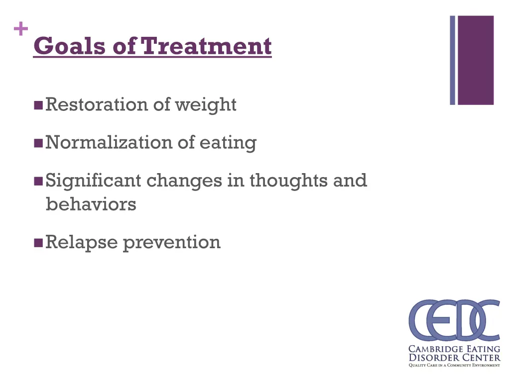 goals of treatment