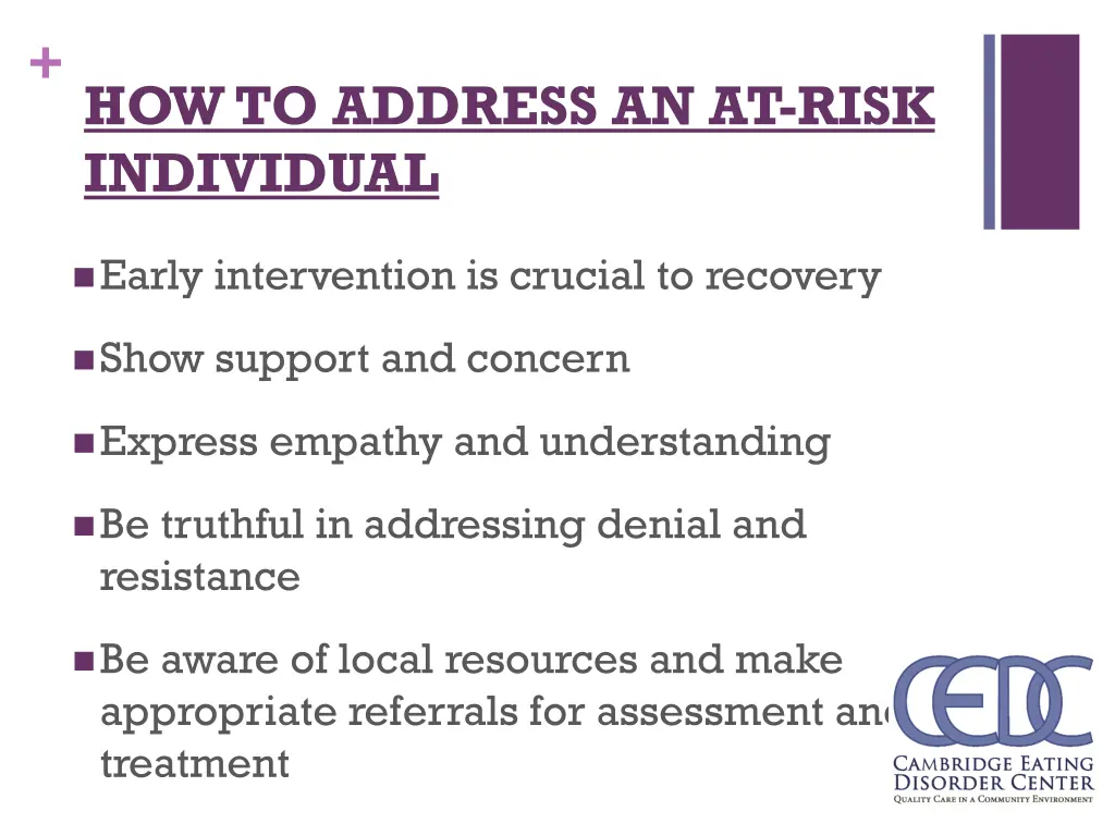 how to address an at risk individual