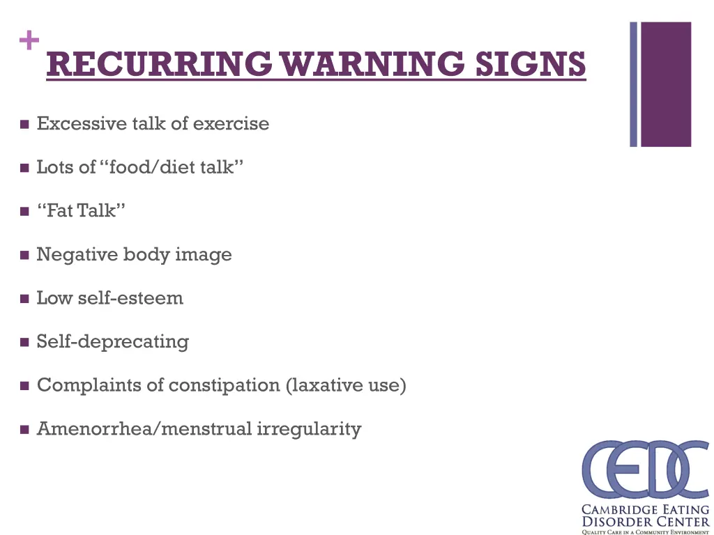 recurring warning signs