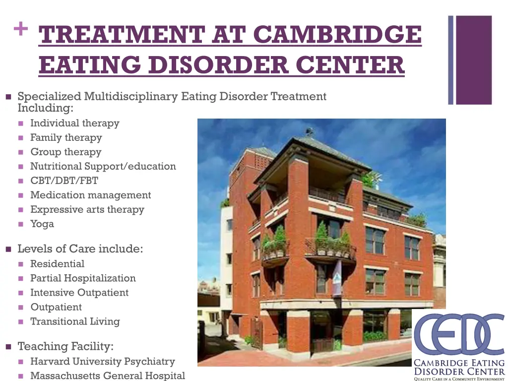 treatment at cambridge eating disorder center