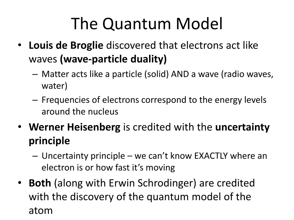 the quantum model louis de broglie discovered