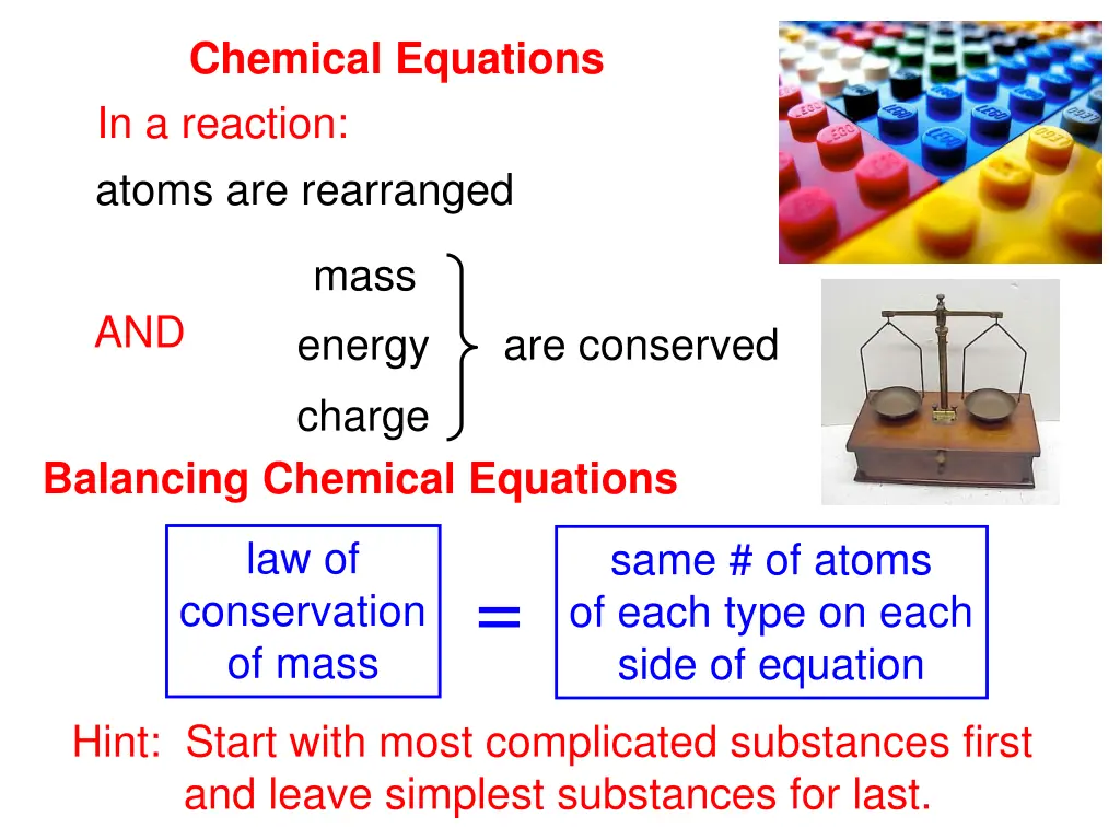 chemical equations