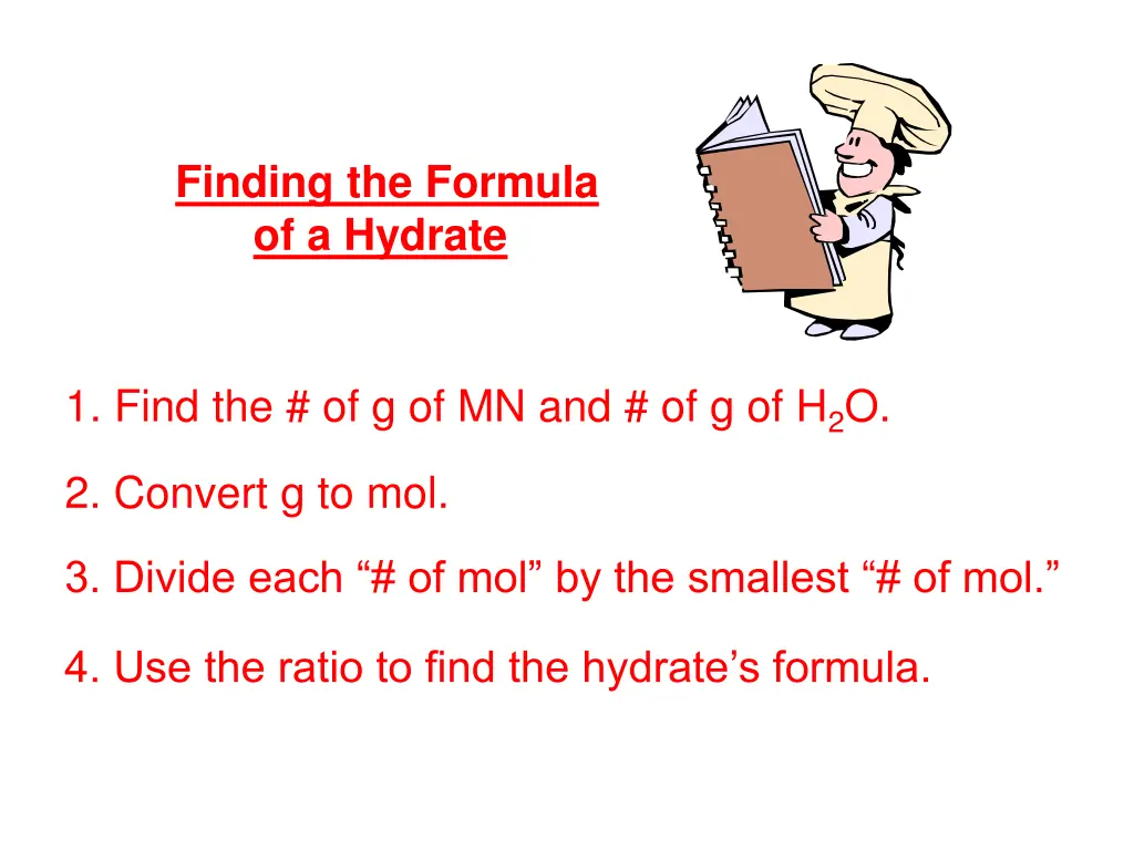 finding the formula of a hydrate