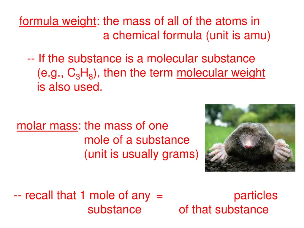 formula weight the mass of all of the atoms