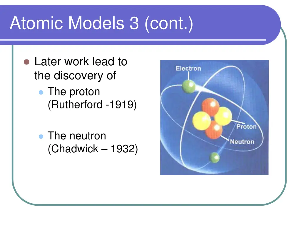 atomic models 3 cont