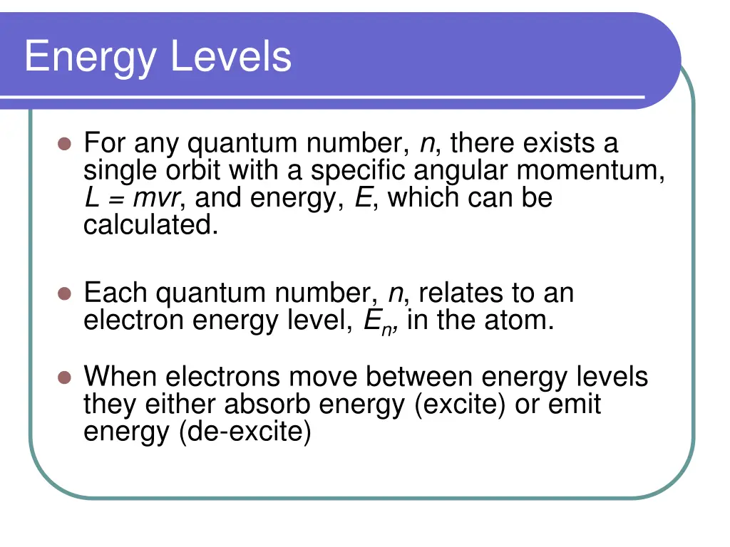 energy levels