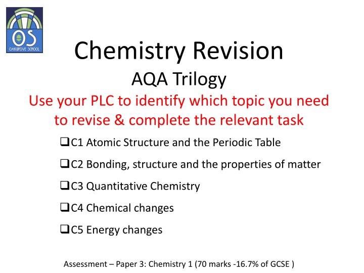 chemistry revision aqa trilogy use your