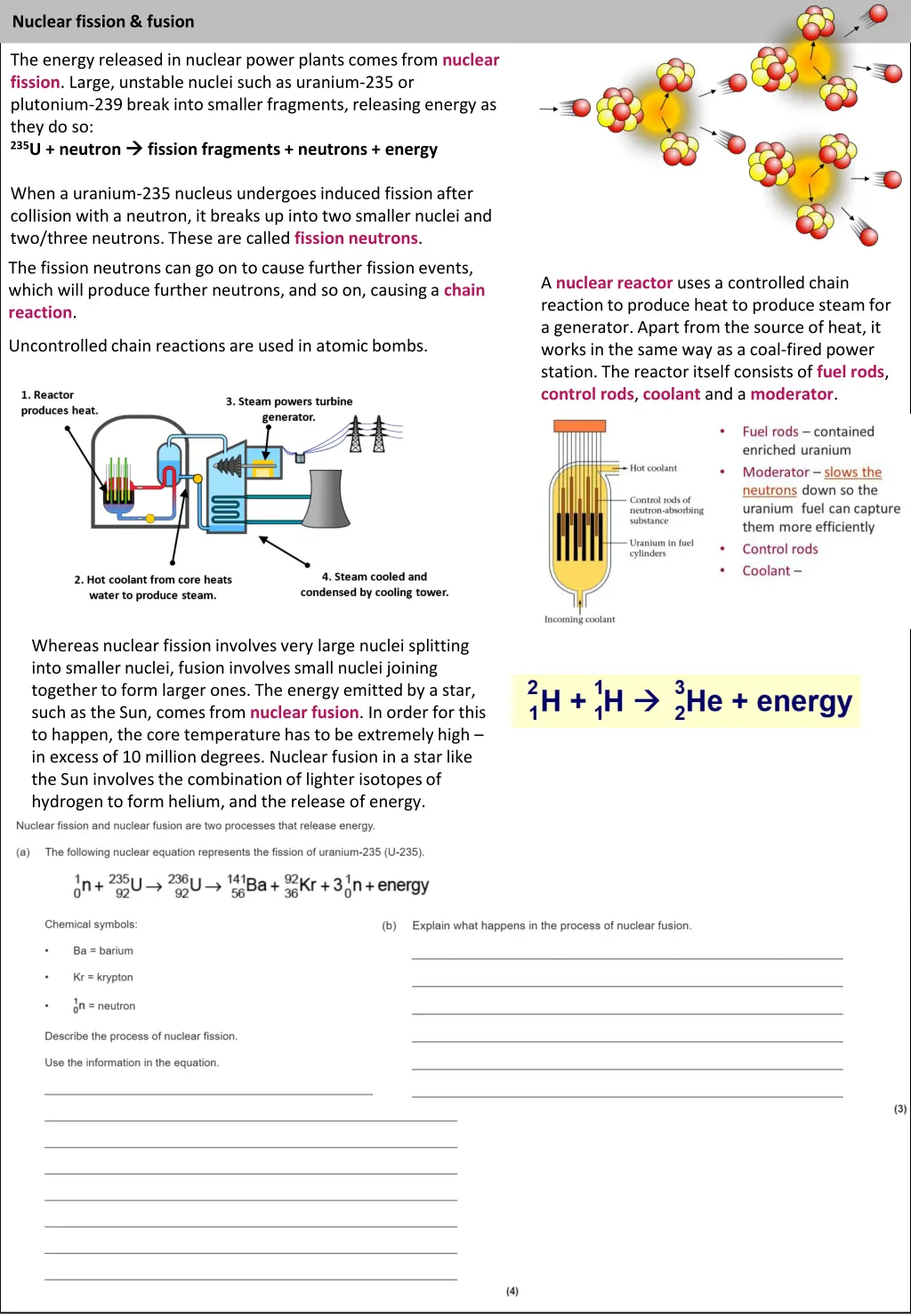 nuclear fission fusion