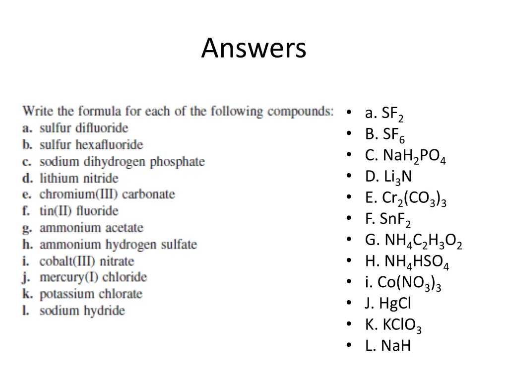 answers