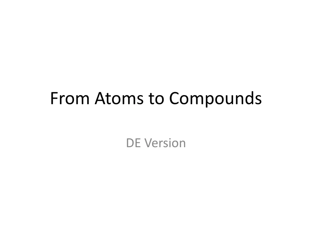 from atoms to compounds