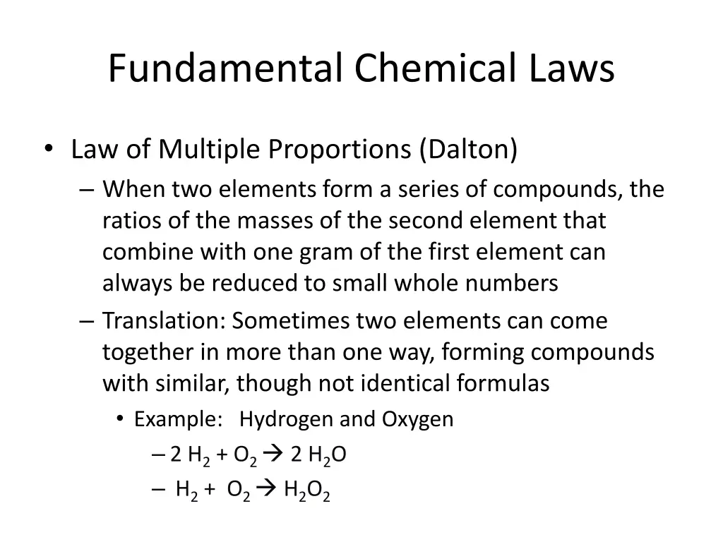 fundamental chemical laws 2