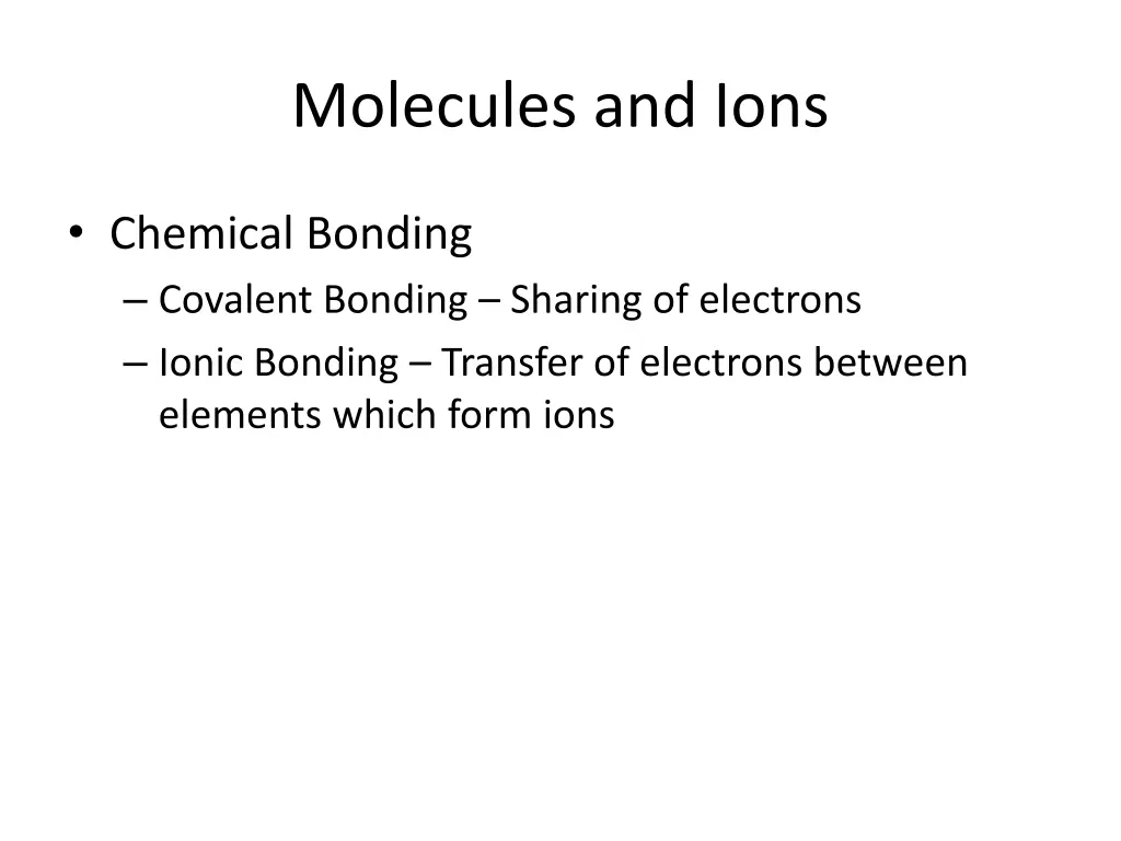 molecules and ions