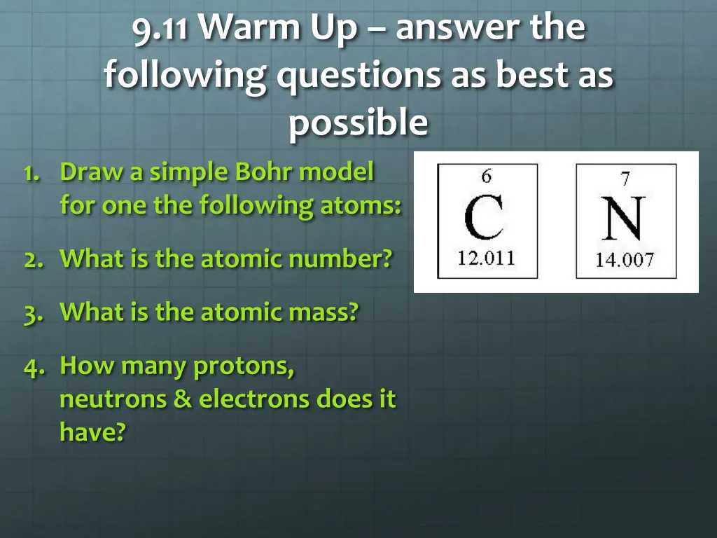 9 11 warm up answer the following questions