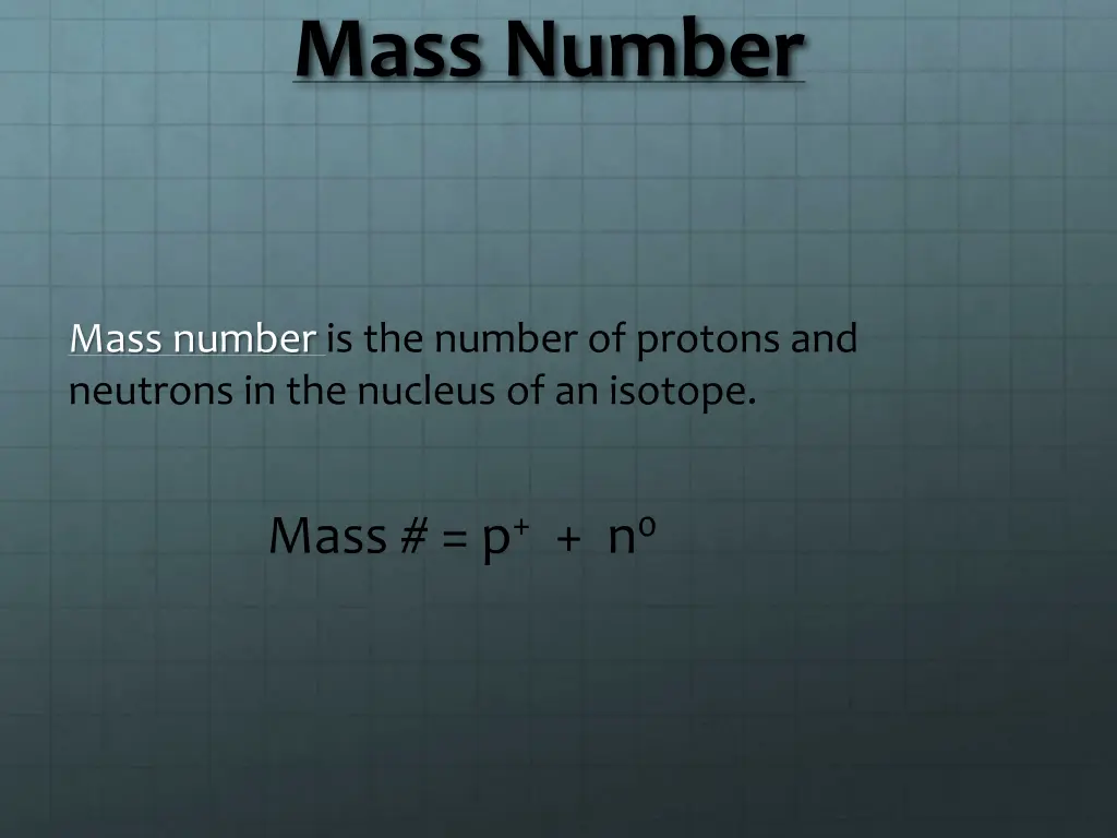 mass number