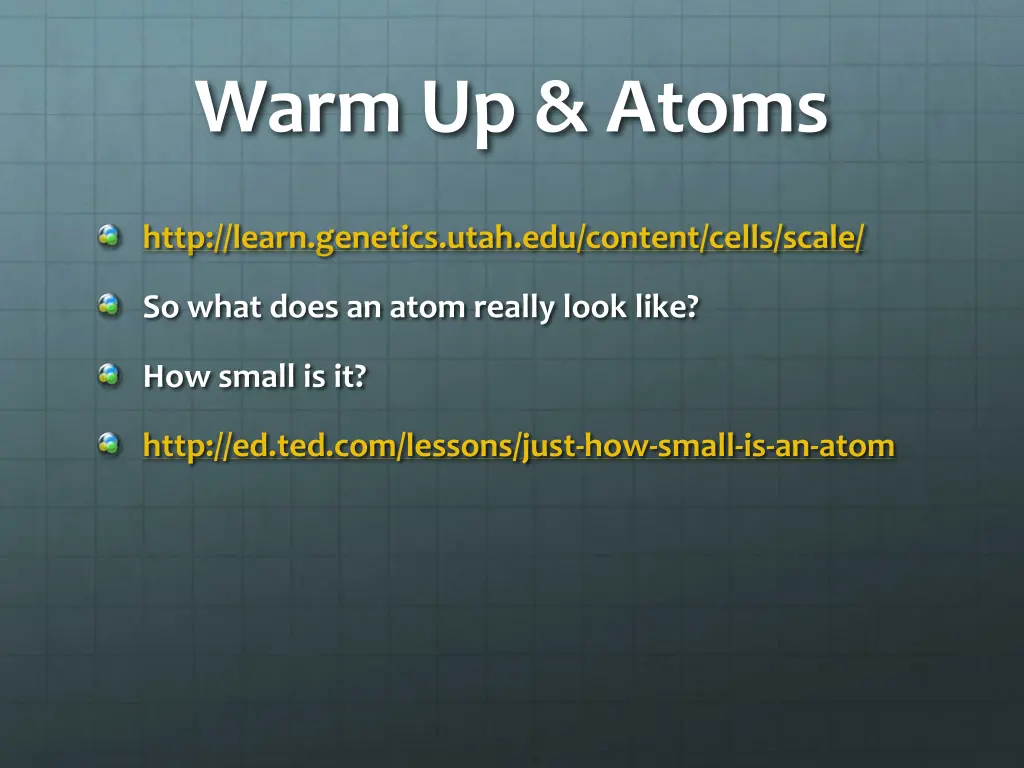 warm up atoms