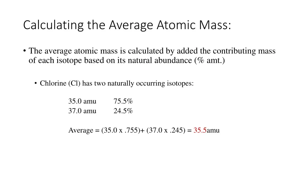 calculating the average atomic mass