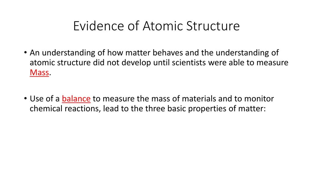 evidence of atomic structure