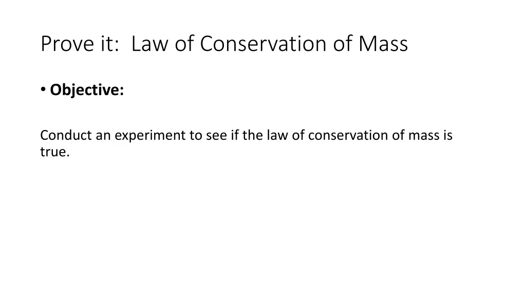 prove it law of conservation of mass