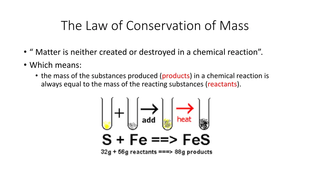 the law of conservation of mass