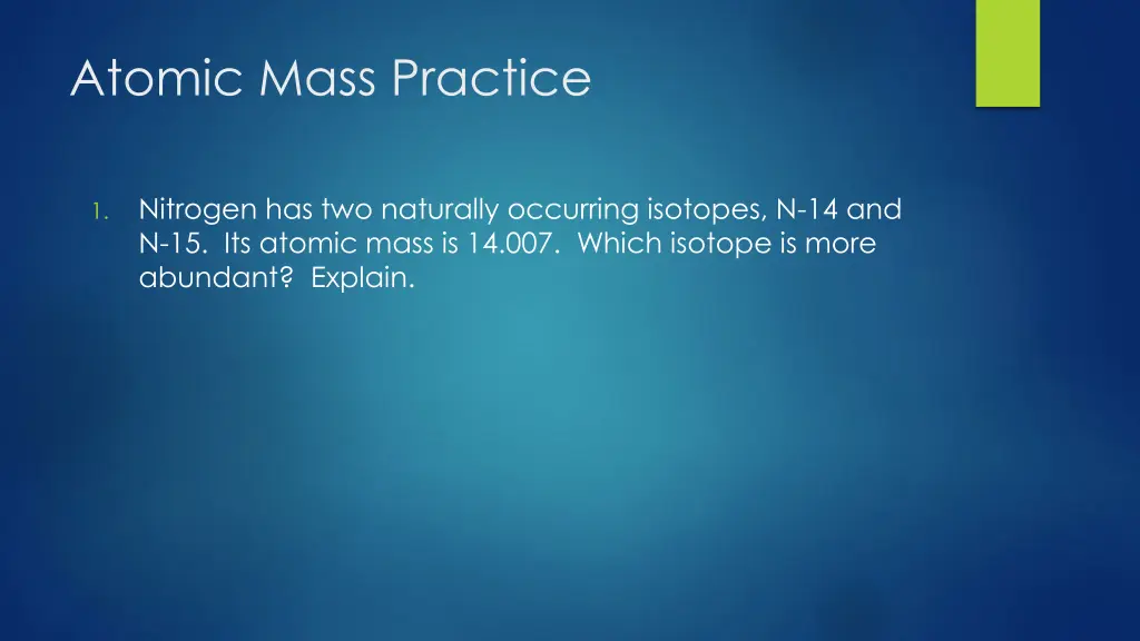 atomic mass practice