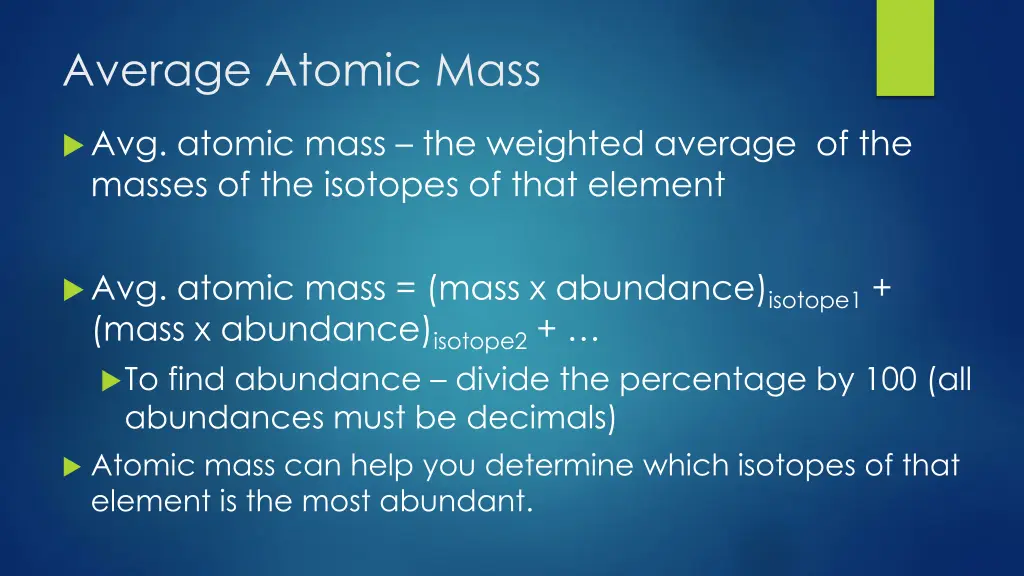 average atomic mass