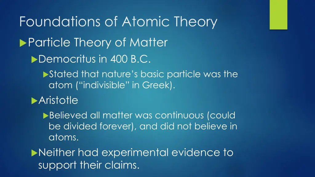 foundations of atomic theory