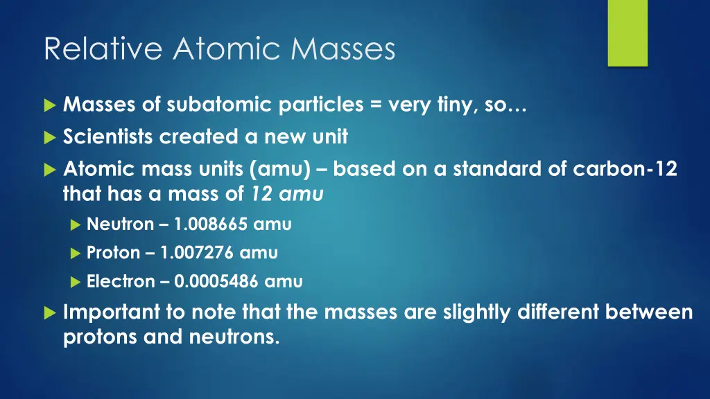 relative atomic masses