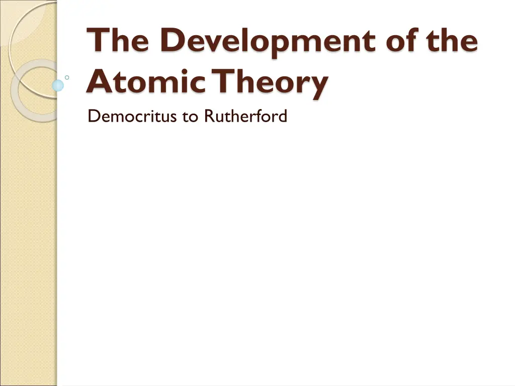 the development of the atomic theory democritus