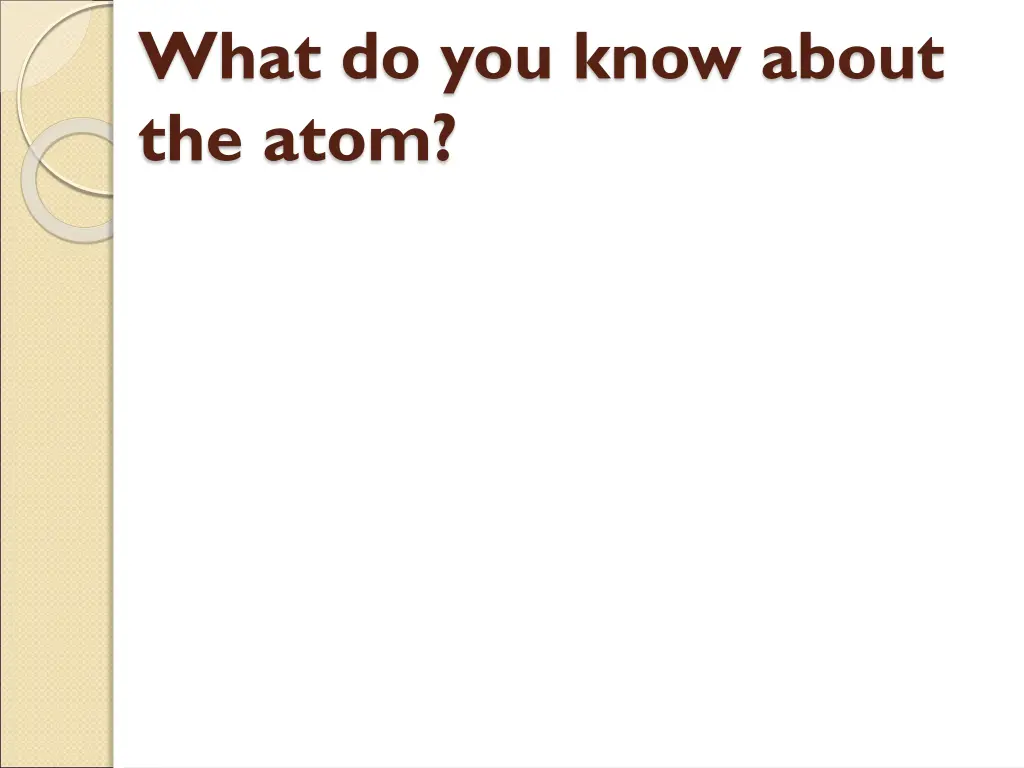 what do you know about the atom