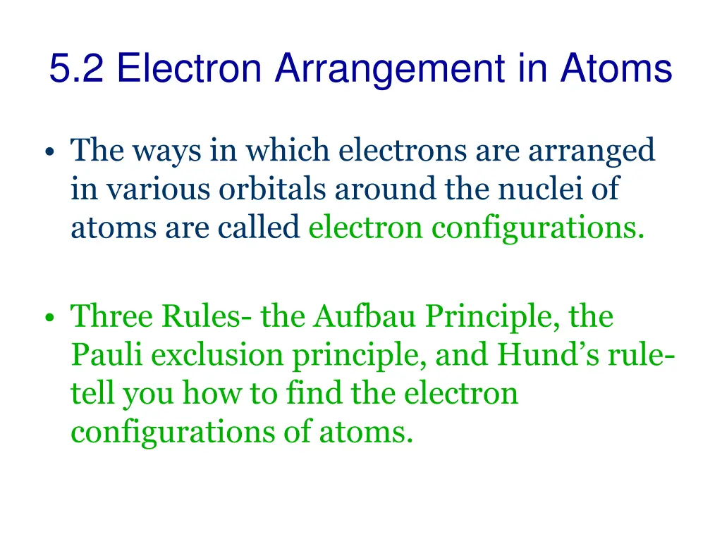 5 2 electron arrangement in atoms