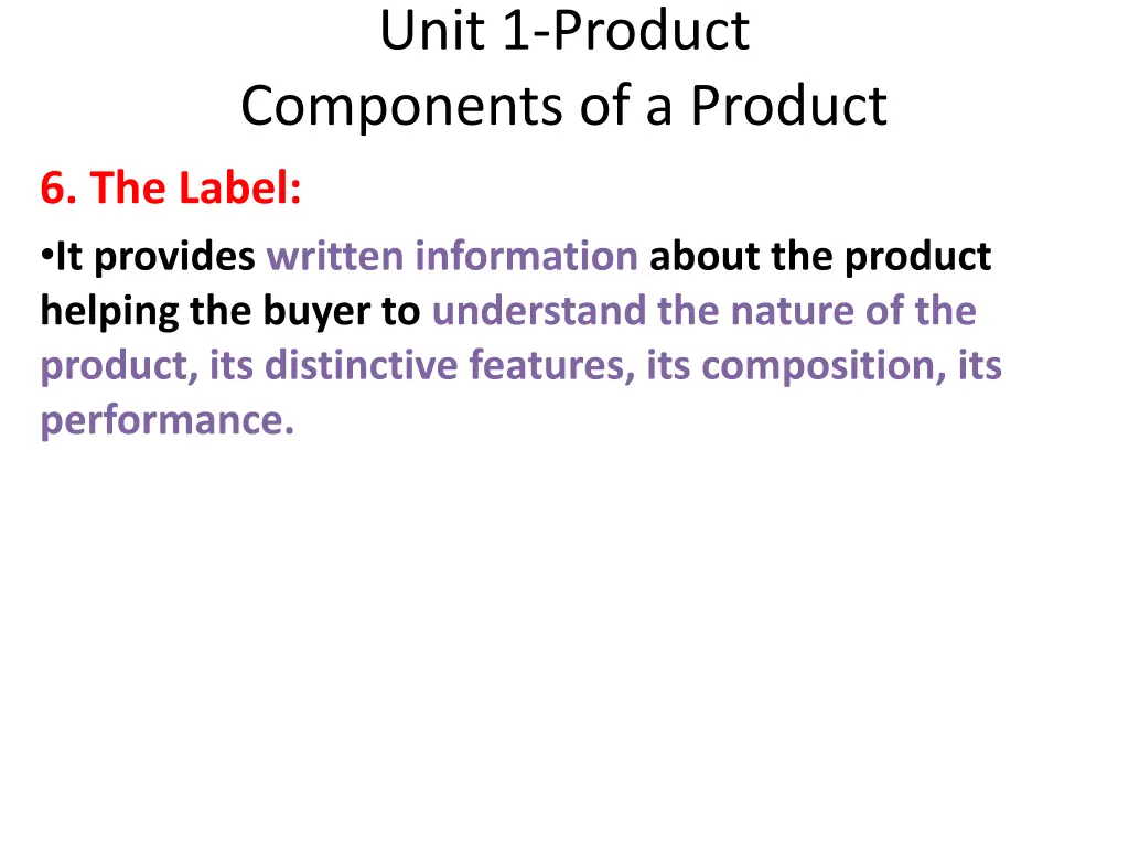 unit 1 product components of a product 4