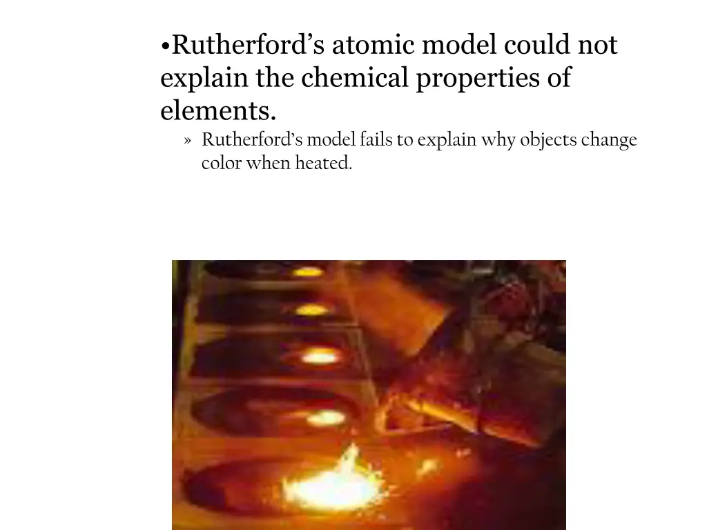 rutherford s atomic model could not explain