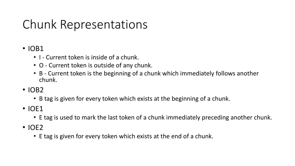 chunk representations