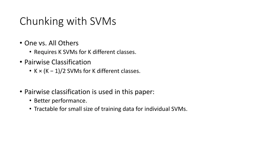 chunking with svms