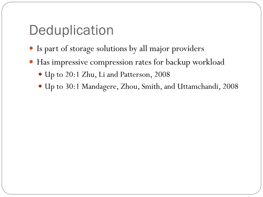 deduplication 1