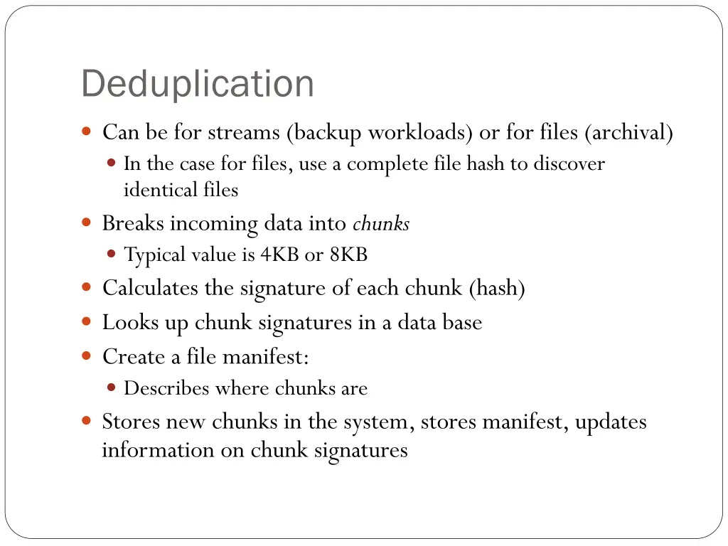 deduplication 2