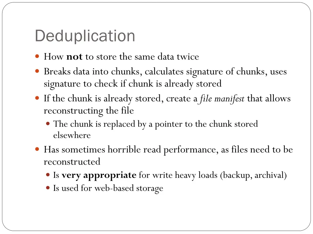 deduplication