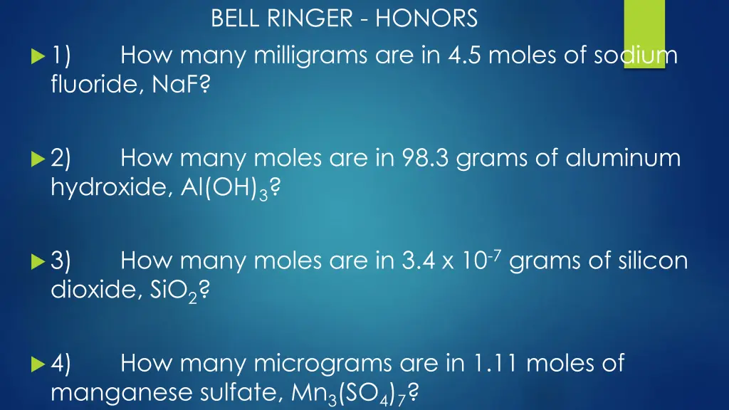 bell ringer honors