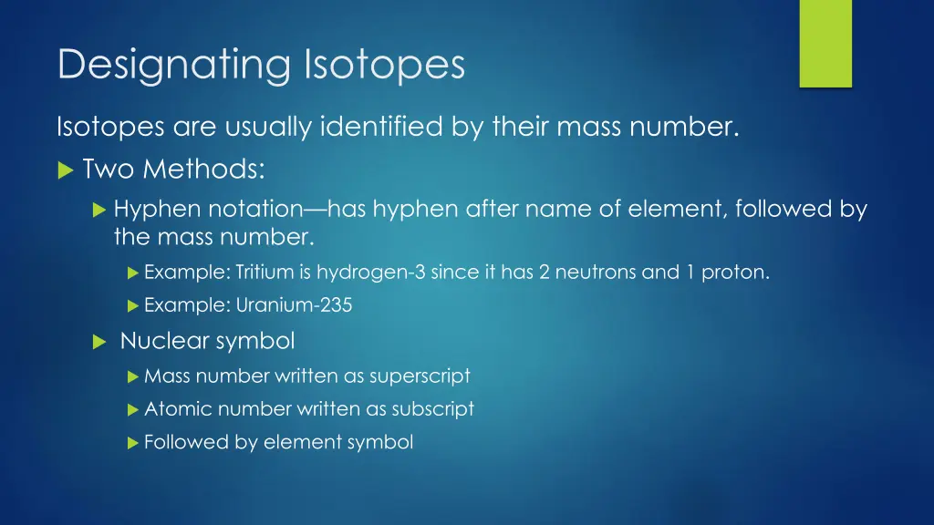 designating isotopes