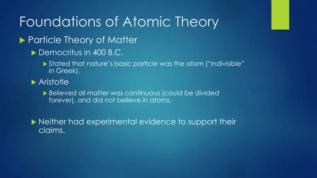 foundations of atomic theory