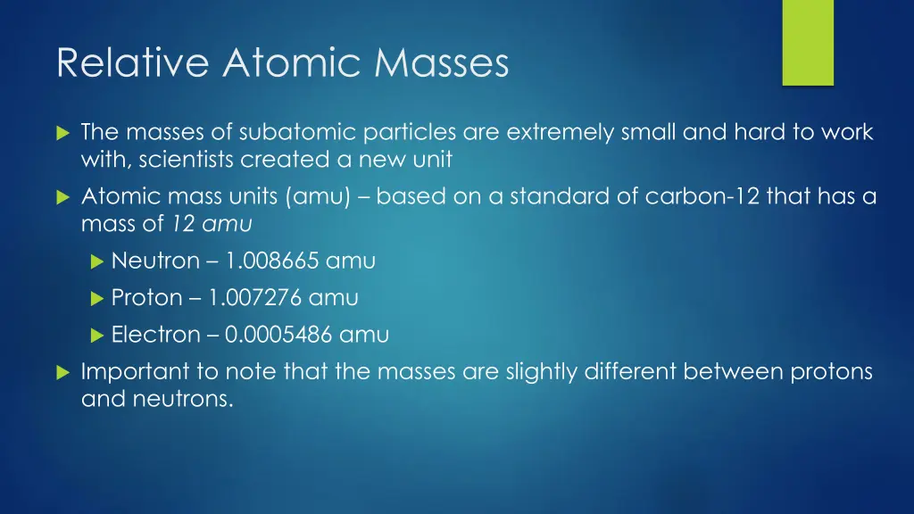 relative atomic masses