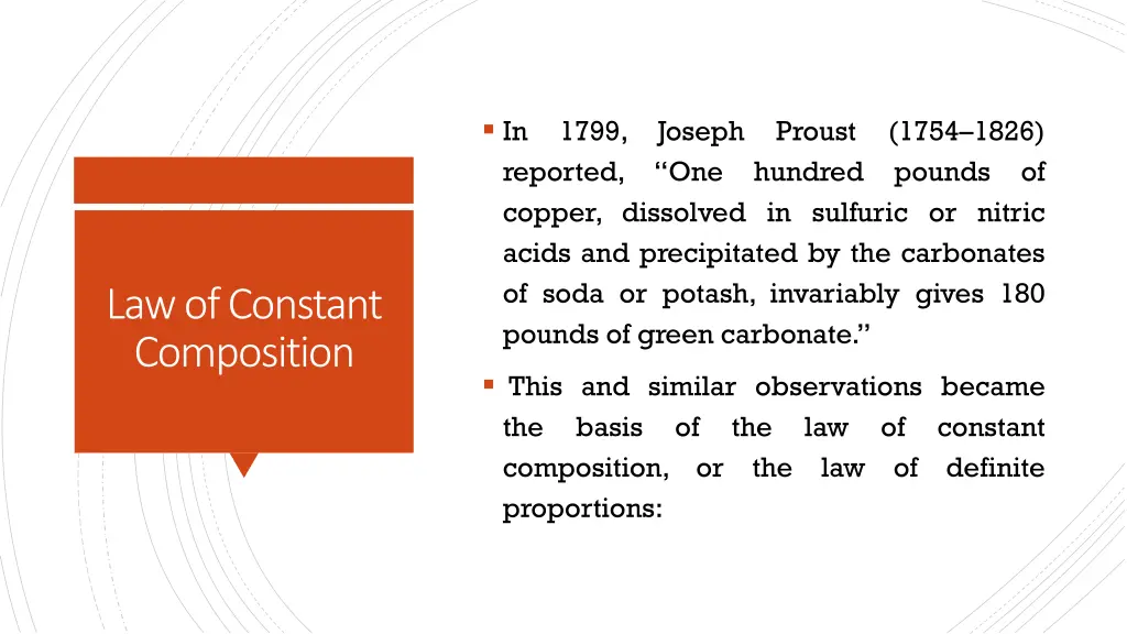 in 1799 joseph proust 1754 1826 reported