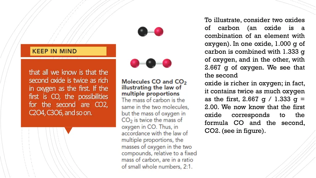 to illustrate consider two oxides of carbon