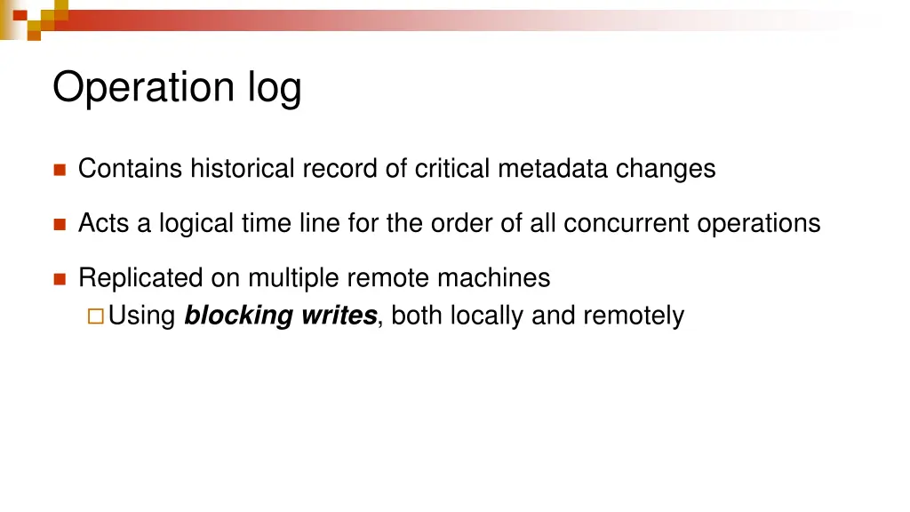 operation log