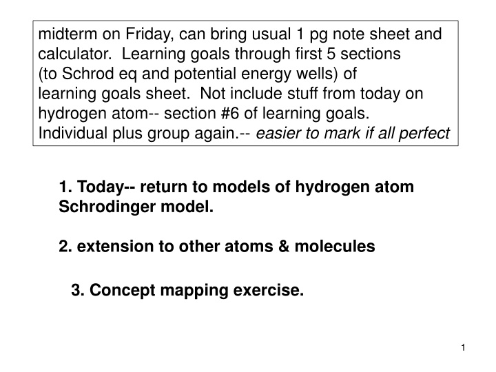 midterm on friday can bring usual 1 pg note sheet